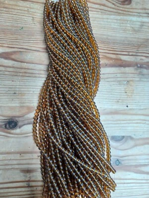 Translucent Dark Amber Glass Beads Round 6mm Approx 60 Beads 1 X Strand - Image 1 of 4
