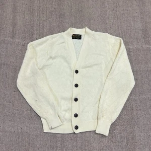Vintage John Blair Cardigan Mens Small White 1970s - Picture 1 of 9