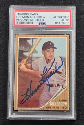 Rare 1962 HARMON KILLEBREW Signed Topps Card-HOF-MINNESOTA TWINS-PSA - Image 1 of 4