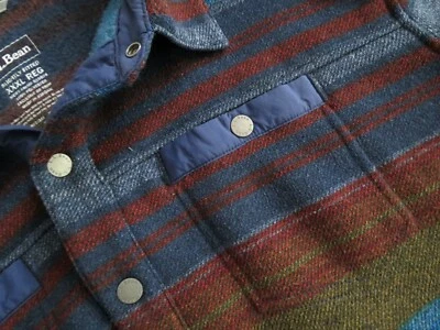 LL Bean Slightly Fitted Aztec stripe full button snap front Thermal shirt  3XL - Image 1 of 4