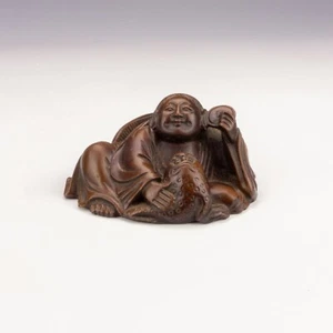 Antique Chinese Carved Resin - Oriental Buddha & Toad Figure - Picture 1 of 5