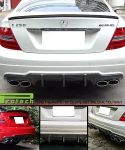 C63AMG Big Fins Carbon Fiber Bumper Diffuser 2012-2014 C250 C350 Coupe 2Dr - Picture 1 of 2