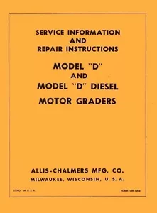 Manual de servicio de taller de reparación de motores de gas y diésel ALLIS CHALMERS modelo D grado D - Imagen 1 de 1