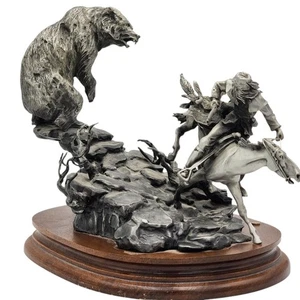 Orso in peltro Chilmark incontra scultura stella Liana York 1984 edizione limitata western 9" - Foto 1 di 24