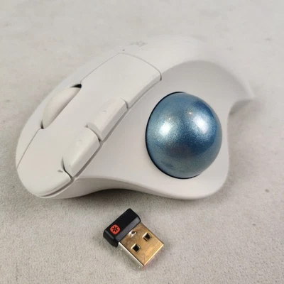 Probado Logitech Ergo M575 Inalámbrico Trackball Mouse para Negocios Ergonómico Blanco Foto 1 de 4