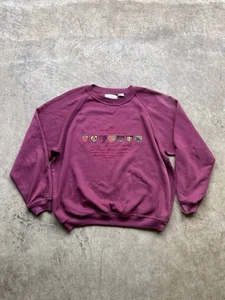 Vintage 90's Structure Ramie Cotton Crewneck Sweater Logo Maroon Men’s XL - Picture 1 of 8