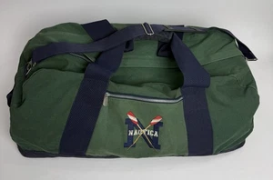 Vintage Nautica Heavy Duty Canvas Duffel Bag Rowing Championship Green - Picture 1 of 10