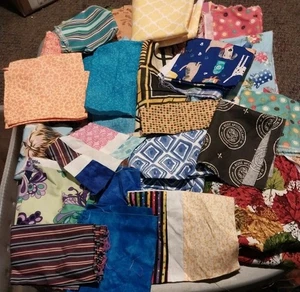 Lot # 6  Cotton Fabric Scraps Various Sizes Designs - Picture 1 of 11