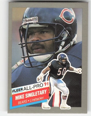 Mike Singletary, 1991 Fleer, #22, Chicago Bears, - Image 1 of 2