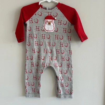 Mud Pie Christmas Crochet Santa Jumper romper Pajamas 6-9M christmas holiday - Image 1 of 4