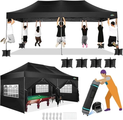 COBIZI 10x20 Toldo con Paredes Laterales, Carpa de Fiesta Resistente Pop Up Carpas para... Foto 1 de 4