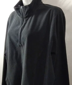 Maglione pullover Eddie Bauer pile 1/4 zip camicia 2x felpa nera finto collo morbido - Foto 1 di 13