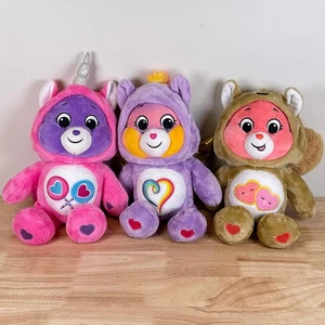 3 Stück Care Bears Unlock the Magic Plüsch von Basic Fun 2021 mit abnehmbaren Kapuzen - Bild 1 von 21