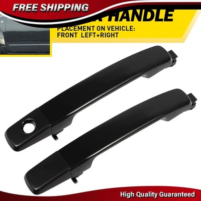 Manija de puerta exterior delantera izquierda y derecha 2 piezas para Nissan Frontier 2005-2008 negra Foto 1 de 4