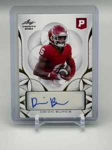 2023 AUTOGRAPHED DEION BURKS OKLAHOMA WR LEAF TRINITY #BA-DB2 (RC, AU, SSP) - Picture 1 of 2