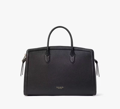 Bolso de cercanías Kate Spade negro con nudo de cuero granulado multicompartimento nuevo con etiquetas K7913 Foto 1 de 4