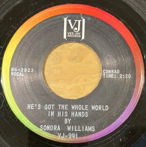 SONDRA WILLIAMS he's got the whole world in his hands U.S. VEE-JAY 7"_gospelSOUL - Picture 1 of 1