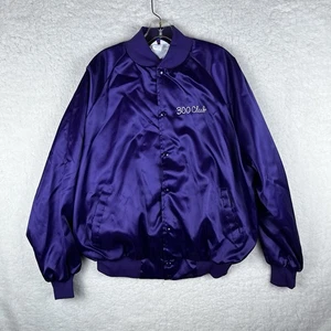 Vintage USA 2XL 90s Bowling Bomber Satin Nylon Jacket Snap Buttons Vancouver WA - Picture 1 of 15
