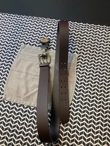 Dickies Cintura Uomo Regolare Pelle Doppio Puntale Marrone 2x Vita 46-48 - Foto 1 di 5