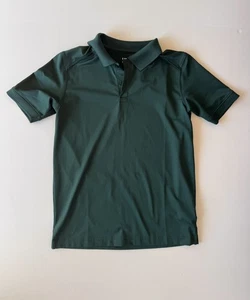 Camisa Polo Lands End Cuello Activo Verde Manga Corta Uniforme Niños Grande 10-12 - Imagen 1 de 3