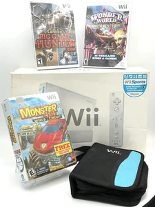 NINTENDO WII WHITE HOME CONSOLE (CIB) WITH THREE GAMES & WII CASE - Picture 1 of 20