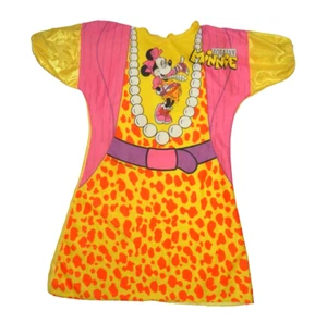 Vtg 90s DISNEY Pink/Yellow TOTALLY MINNIE MOUSE DRESS Costume YOUTH 8/10 Girl - Picture 1 of 5