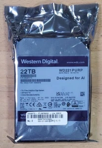 WD Purple Pro 22TB Internal Hard Drive HDD SATA 6 Gb/s 512 MB Cache WD221PURP - Photo 1/1