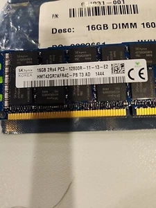 HP 672612-081 16GB 2RX4 PC3-12800R DDR3-1600 684032-001 672631-B21 - Picture 1 of 3