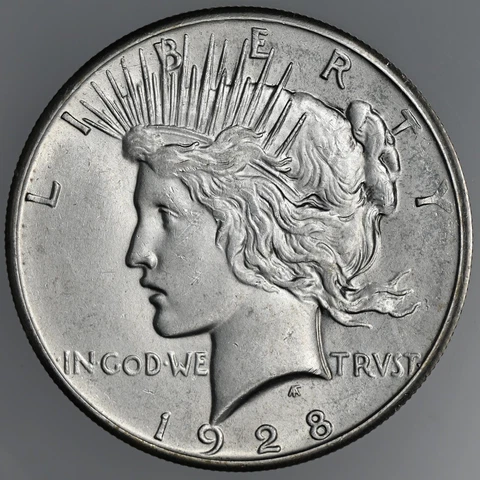 1928-P $1 PEACE SILVER DOLLAR AU+ ATTRACTIVE W/EYE APPEAL KEY DATE! (230702-026) Cover