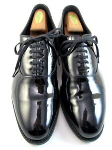 Allen Edmonds "CARLYLE" Men's Formal Dress Oxfords 10.5 D Black Patent (326N)