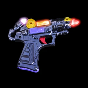 Flashing Lights & Sound Laser Blaster Light Up Space Alien Sci-Fi Gun (6 Items) - Picture 1 of 4