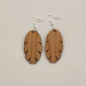 Natural Design 1 Natural Wood Earrings Boho Trendy Rustic Earrings - Picture 1 of 1