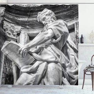Image Statue St. Matthew at Basilica in Rome Roman Decor Shower Curtain Set - Picture 1 of 2