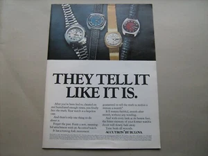 1972 "Bulova Accutron Watch--They Tell it Like it Is"--ad from vintage Playboy - Picture 1 of 1