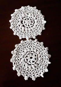 2 NAPPERON ANCIEN coton au crochet 11cm #OLD mat - Picture 1 of 3