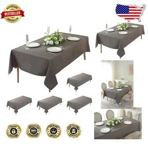 Stylish Charcoal 60x102 Inch Tablecloths - Machine Washable & Wrinkle Resistant - Picture 1 of 10