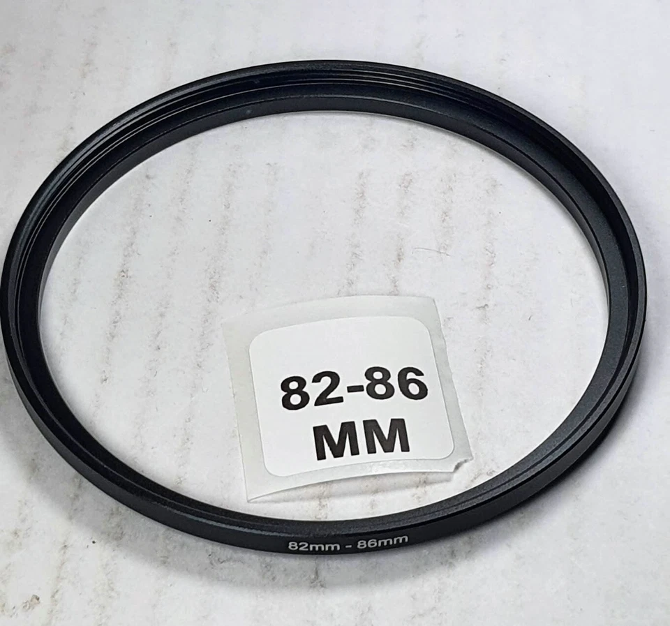 82-86mm Metal Step Up Adapter Ring 82mm Lens to 86mm Filter Converter E-82-E-86 - Image 1 of 4
