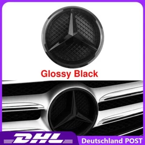 Glänzend Schwarz Kühlergrill Emblem  Für Mercedes Benz  A Klasse W205 W176 13-18 - Bild 1 von 2