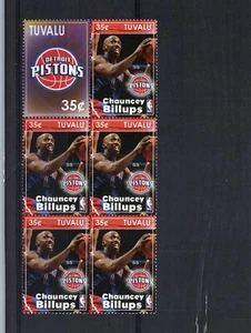 TUVALU Chauncey Billups Block of 6 Mint Never Hinged NBA Issued 2006 w/ Display - Picture 1 of 2