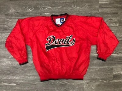 Vintage NHL Hockey NJ New Jersey Devils Script Pullover Jacket Sz. L - Image 1 of 4