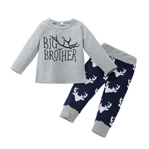 2pcs Toddler Baby Boys Outfits Long Sleeve T Shirt Top+Pants Kids Clothes Sets - Picture 1 of 6