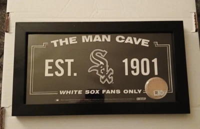 Chicago White Sox 6x12 Man Cave Sign With Authentic Game Used Dirt With Box - Image 1 of 3