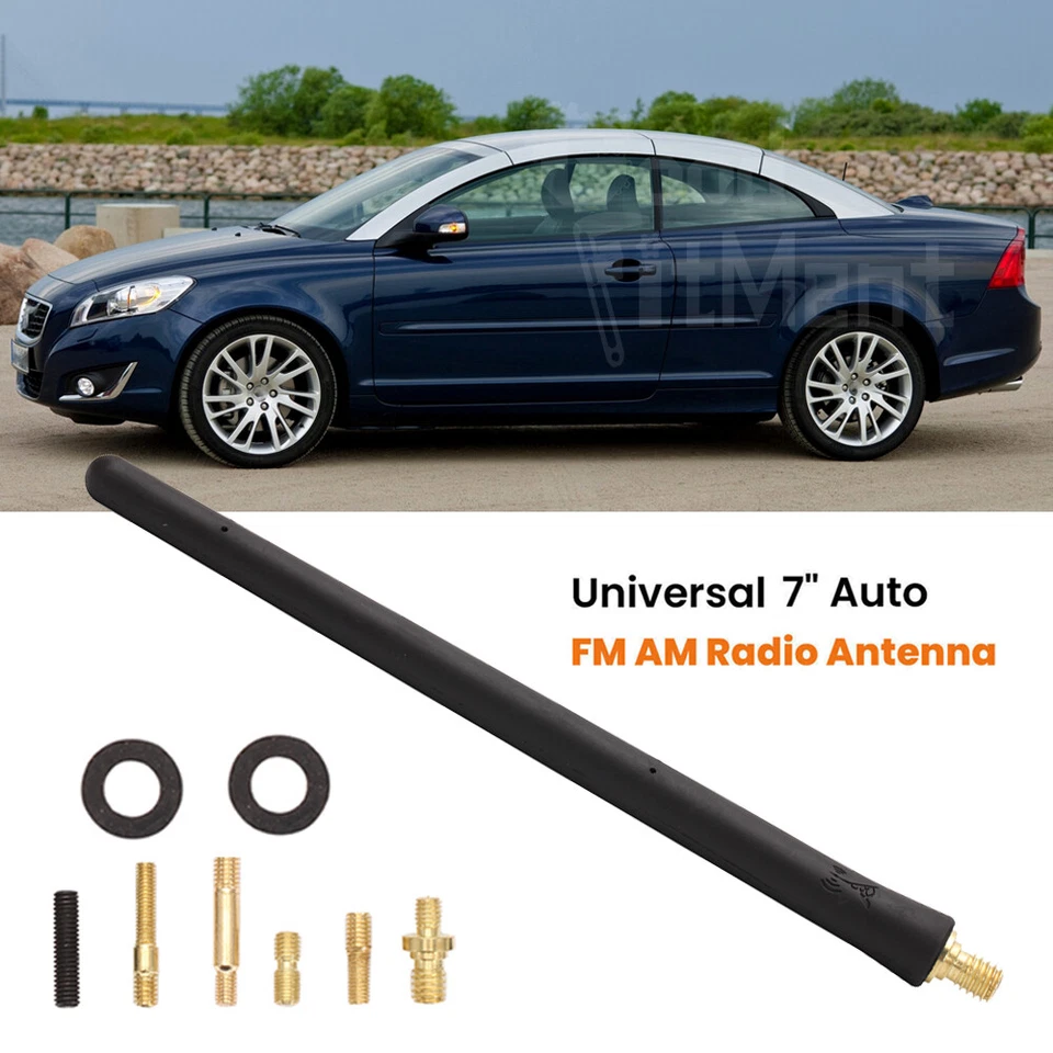 Para Volvo C70 T5 2 Puertas 7" Negro Radio Antena Aérea Mástil Radio AM/FM Recepción Foto 1 de 4