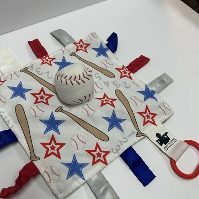 Baby Jack Baseball Lovey Gray Minky Stars Bats & Ball Plush  - Image 1 of 4