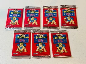 Tarjetas coleccionables 1993 Flintstones NFL sin abrir 7 paquetes sellados Hanna-Barbera CARDZ - Imagen 1 de 3