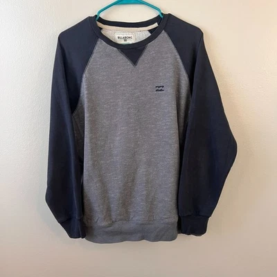 Vintage Billabong Crew Sweatshirt Mens L Navy Blue Grey Raglan Casual Pockets - Image 1 of 4