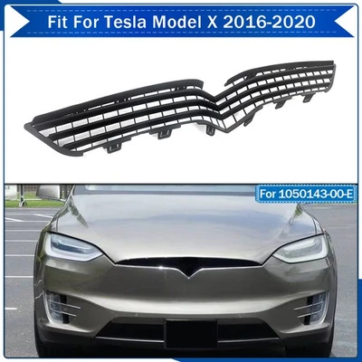 1050143-00-E Front Bumper Mesh Grill Upper Black For Tesla Model X 2016-2020 NEW Foto 1 de 4