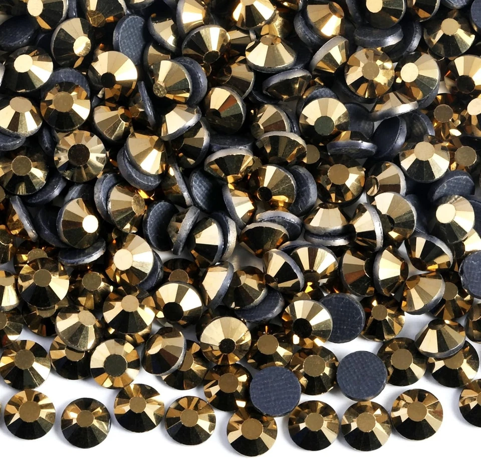 8000PCS Hotfix Rhinestones Bulk Gold Rhinestones for Crafts Clothes Hotfix Cr... - Image 1 of 4