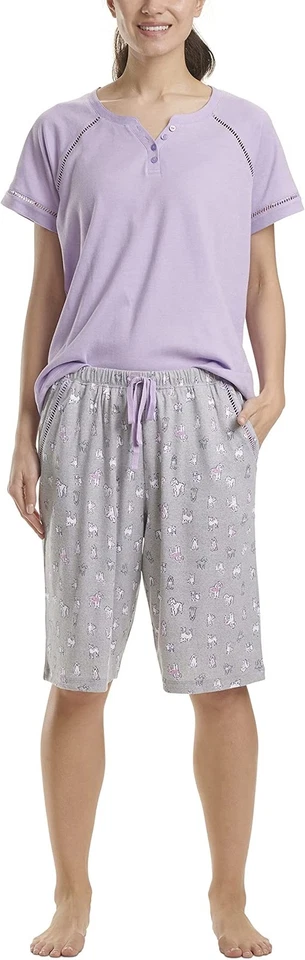 Conjunto Top y Bermudas Cortas Karen Neuburger Manga, Talla Regular y Grande, Foto 1 de 1