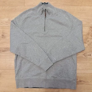 Boden Jumper Grey Pullover Cotton Sweater 1/4 Zip Mens Large  - Picture 1 of 8
